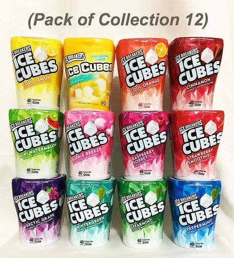 Ice Breakers Gum, Weird Oreo Flavors, Ice Cubes Gum, Chewing Gum Benefits, Chewing Gum Brands, Gum Pack, Vintage Sweets, Gum Flavors, Bubble Gum Flavor