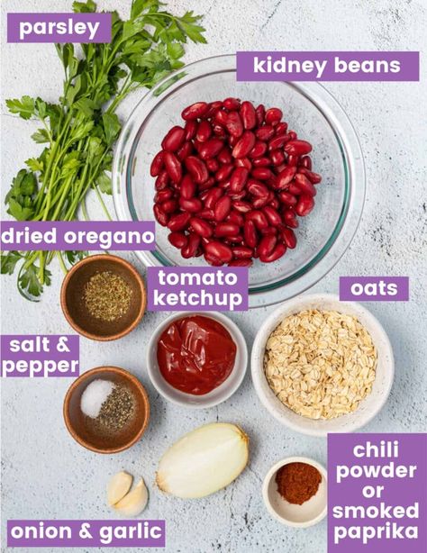 Kidney Bean Recipes Healthy, Kidney Beans Recipes, Kidney Bean Burgers, Vegan Bean Burger, Bean Patties, Recipes With Kidney Beans, Veg Meals, Veggie Fritters, Easy Burger Recipe