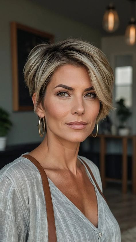 Trendy Mom Makeover: 15 Hot Haircut Ideas for 2024! - Inspire Inlet Mom Haircuts Low Maintenance, Mom Haircut, Mom Haircuts, Boring Hair, Messy Short Hair, Edgy Short Hair, Sassy Hair, Hair Makeover, 90s Vibes