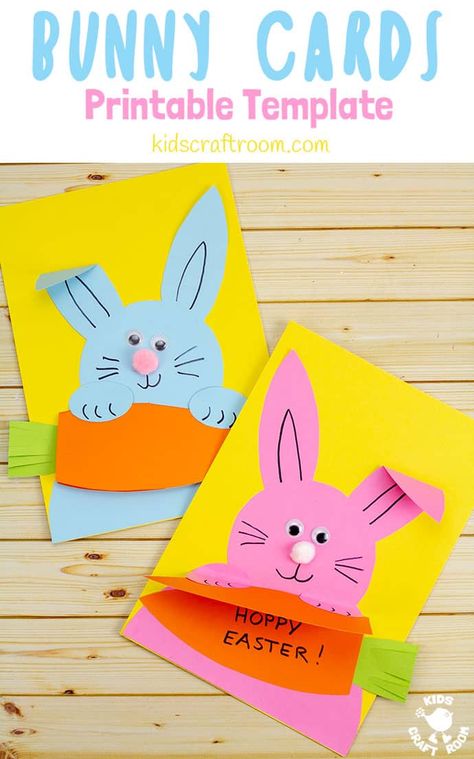 Easter Bunny Cards, Bunny Cards, Easter Cards Handmade, Kids Craft Room, Fun Easter Crafts, Easy Easter Crafts, Easter Bunny Crafts, Cute Easter Bunny, Spring Bunny