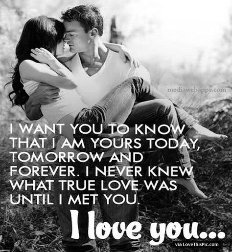 I Am Forever Yours                                                                                                                                                                                 More What's True Love, Cute Couple Quotes, Couple In Love, Love Quotes For Her, Love My Husband, Love Yourself Quotes, Cute Love Quotes, Couple Quotes, Romantic Love Quotes