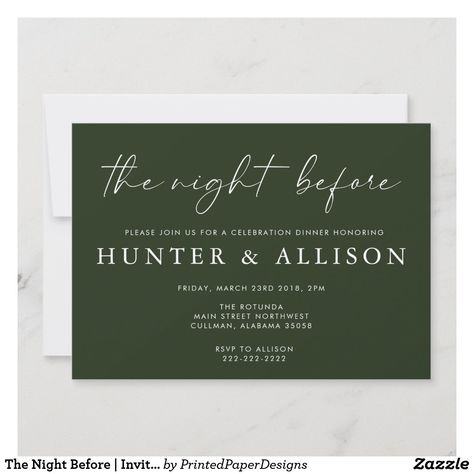 Modern Rehearsal Dinner, The Night Before Wedding, Dinner Invitation Card, Night Before Wedding, Rehearsal Invitations, Match Font, Font Lettering, Wedding Rehearsal Dinner Invitations, Sage Wedding