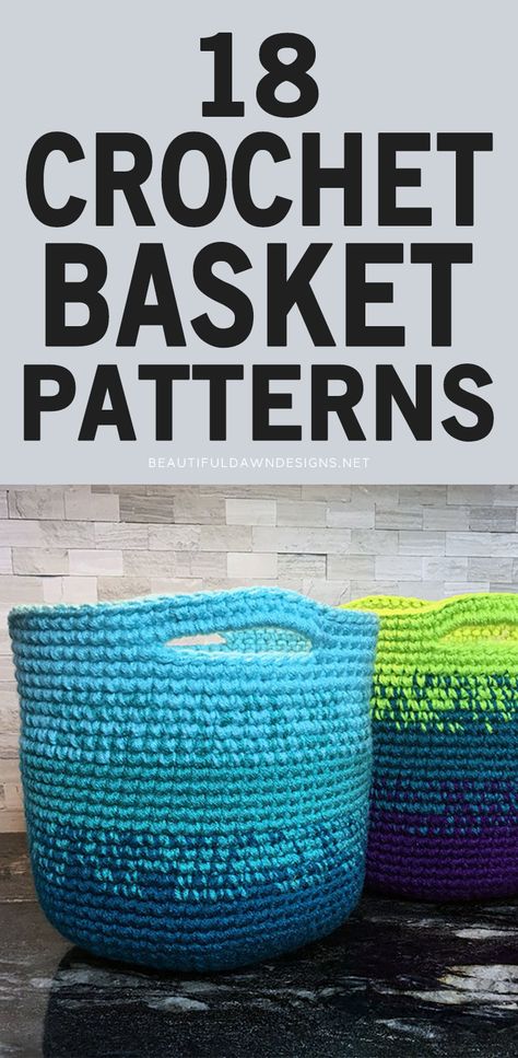 Crochet Storage Baskets Free Pattern, Crochet Storage Baskets Free, Homemaking Hacks, Diy Crochet Basket, Easy Crochet Basket Pattern, Crochet Basket Tutorial, Crochet Fall Decor, Crochet Basket Pattern Free, Crochet Storage Baskets