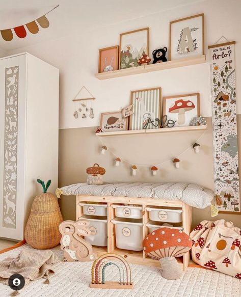 Ikea Kids Hack, Playroom Trofast, Kidsroom Ikea, Mushroom Garland, Woodland Kids Room, Budget Hacks, Girl Room Inspiration, Themed Kids Room, Ikea Kids