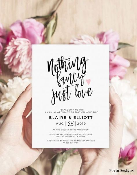 Wedding Invitation Funny, Nothing Fancy Just Love Wedding, Nothing Fancy Just Love, Reception Invitation, Funny Wedding Invitations, Elopement Announcement, Wedding Reception Invitations, Reception Invitations, Cheap Wedding Invitations