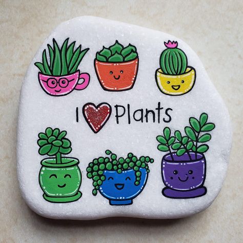 Rock Painting Flowers, Inspirational Rocks, Garden Rock Art, Rock Painting Ideas, Plant Painting, Kindness Rocks, Rock Painting Designs, Rock Painting Art, Stone Art