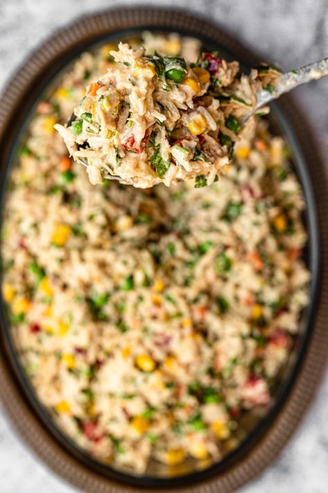 Tuna Rice Salad Recipes, Low Kilojoule Meals, Tuna Orzo Salad, Tuna Rice Recipes, Rice Salad Recipes Cold, Cold Rice Salad Recipes, Tuna Rice Salad, Rice Salad Cold, Gina Livy