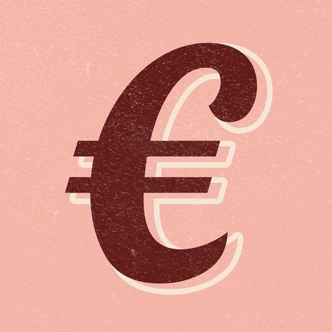 € Euro currency sign symbol icon handwritten lettering typography psd | free image by rawpixel.com / jingpixar Illustration Social Media, Typography Psd, Euro Currency, Euro Sign, Currency Symbol, Handwritten Lettering, Handwritten Letters, Free Illustrations, Vintage Illustration