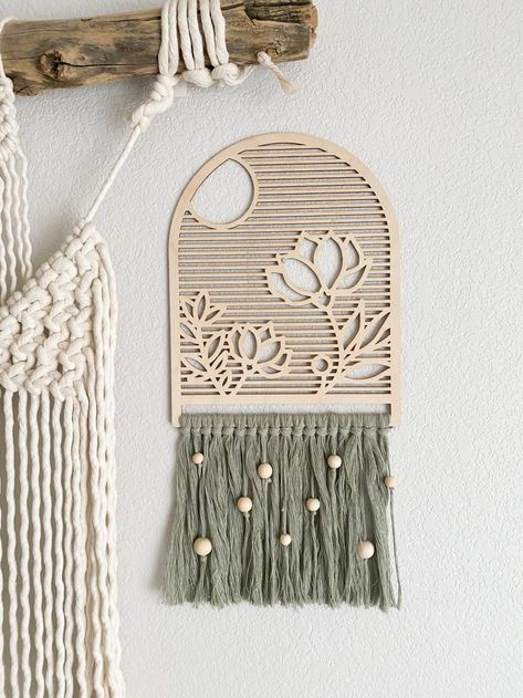 Neutral Wall Decor, Retro Decor, Hippie Home Decor, Wall Decor, Arches, Macrame Wall Hanging, Floral Decor, Unique Sign - Etsy I Love Mirrors, Wall Decor Retro, Custom Wedding Decor, Soft Sage Green, Neutral Wall Decor, Floral Signs, Mdf Crafts, Hippie Homes, Laser Cut Wood Crafts