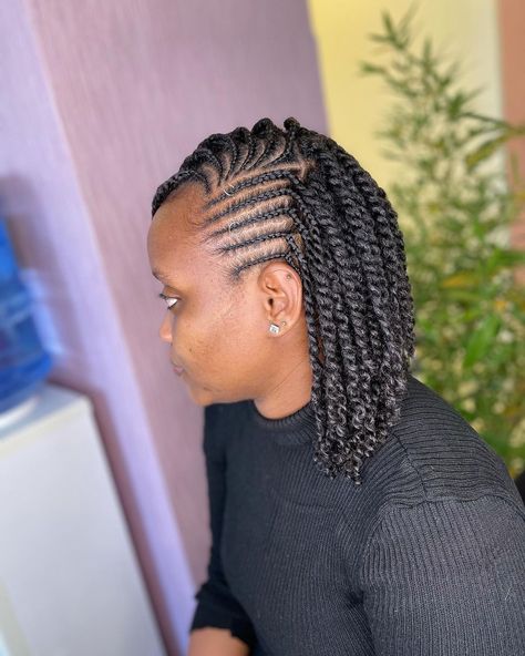 One One With Natural Hair, Twist Natural Hairstyles For Black Women, Natural Hair Twists Styles, Two Strand Twist Natural Hair Styles, Twist Hairstyles For Natural Hair Short, Flat Twists Hairstyles, Cornrow Twist Hairstyles, Two Strand Twist Hairstyles Natural Hair, Natural Hair Twists Protective