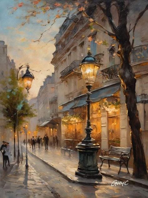 Paris Painting, Watercolor Architecture, City Painting, Landscape Art Painting, Impressionism Art, Unique Paintings, Romantic Art, Paris Street, Pastel Art