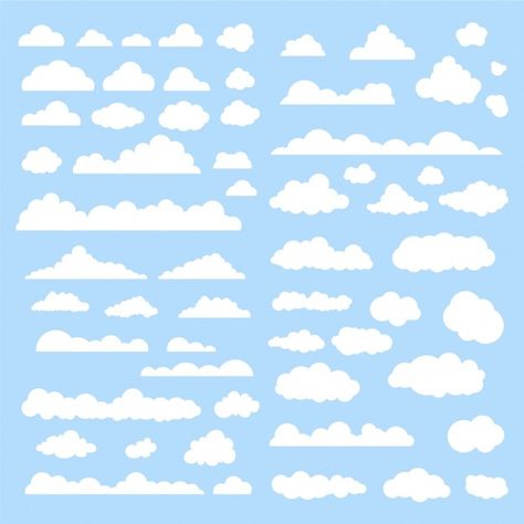 White clouds collection | Free Vector #Freepik #freevector #cloud #blue #sky #clouds Happy Birthday Icons, Cloud Stencil, Cumulus Clouds, Brochure Inspiration, Birthday Icon, Cartoon Clouds, Cloud Vector, Photo Layers, Spring Background