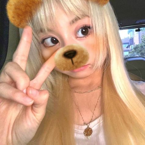 Twice Bear Filter, Kpop Idols Bear Filter, Kpop Bear Filter, Mario Hat, Dog Filter, Chuu Loona, My Kind Of Woman, Chaeyoung Twice, Twice Kpop