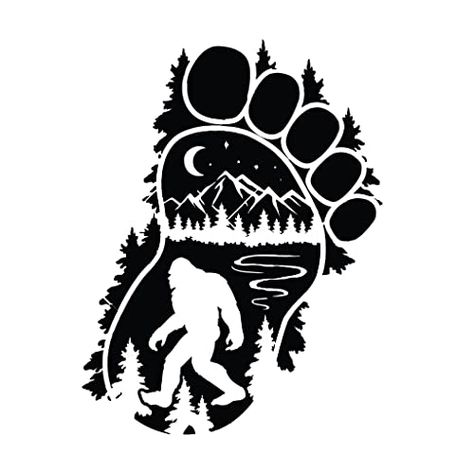 Cricut Projects Car Decals, Big Foot Drawing, Big Foot Tattoo, Bigfoot Tattoo, Sasquatch Svg, Bigfoot Svg, Tattoo Svg, Monster Svg, Pie Grande