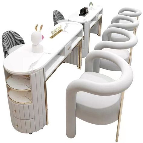 Nails Table, Manicure Chair, Nail Tables, Tech Desk, Video Nail, Ideas Negocios, Salon Concepts, Pedicure Station, Nail Desk