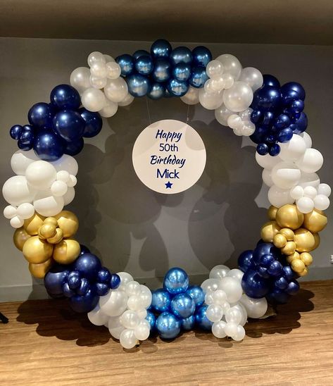 Balloon, Balloon Arch, Party, 50th Birthday Decors, Birthday Decors Bloom Decoration, Circle Balloon Arch, Balloon Circle, Balloons Blue, Circle Arch, Sonic Birthday Parties, 50 Balloons, Wedding Stage Backdrop, Roller Skating Party