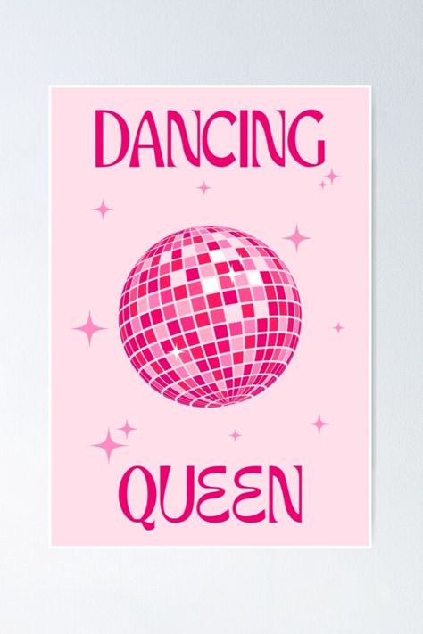 pink mirror ball Pink Disco Print, Mirror Ball Print, Dancing Queen Print, Pink Disco Ball Print, Disco Ball Wall Print, Pink Dance Party, Dancing Queen Painting, Diy Wall Art Painting Boho, Dancing Queen Wallpaper