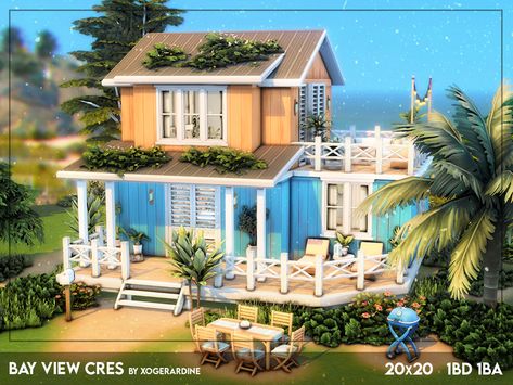 Sims 4 Houses Beach, Sims 4 Small Beach House, Sims 4 Ocean House, Sulani Beach House Sims 4, Sims 4 Sulani House, Sims 4 Beach House Floor Plans, Sims 4 Sulani House Plan, Sims 4 Island Living House, Sulani Homes Sims 4