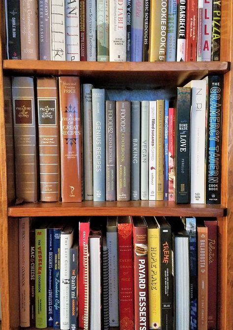 Do we really need a guide to collecting cookbooks? | Eat Your Books Kitchen Cooking Books Storage, Write A Cookbook, Books In Kitchen, Cooking Books In Kitchen, Cookbook Categories, Cookbook Library, Cookbook Organization, Collection Storage, Food Receipt