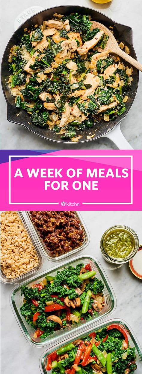 Meals For 1 Person, Meal Prep For One, Dinners For One, Budget Meal Prep, Meals For 1, One Person Meals, Meal Prep Plan, Food For One, Easy Meals For One