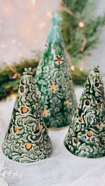 Hand Built Pottery Ornaments, Ceramic Christmas Luminaries, Ceramic Christmas Tree Decorations, Ceramic Christmas Gifts, Ceramics Christmas Ideas, Pottery Christmas Decorations, Ceramic Christmas Ideas, Pottery Christmas Ideas, Christmas Ceramics Ideas Pottery