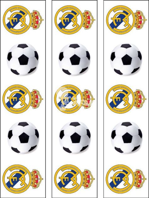 Bolo Real Madrid, Real Madrid Logo, Diy Cake Topper Birthday, Real Madrid Club, Soccer Birthday Parties, Madrid Football, Soccer Theme, Football Birthday Party, Soccer Birthday