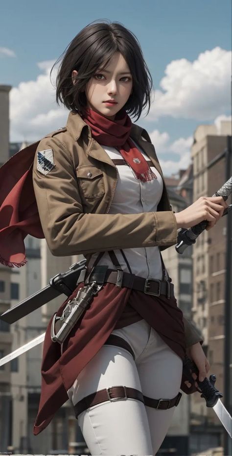 Mikasa Realistic, Mikasa Outfit, Attack On Titan Realistic, Mikasa Fan Art, Shinigami Ryuk, Mikasa Attack On Titan, Mikasa Cosplay, Attack On Titan Cosplay, Mikasa Anime