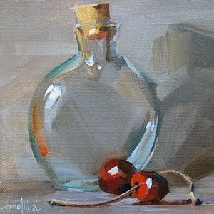 Cherry Reflections (SOLD) Christmas Reflections, Block Painting, Fruit Painting, Still Life Drawing, Daily Painting, Painting Still Life, Still Life Art, Pastel Art, Still Life Painting