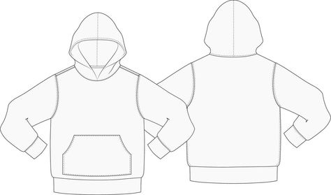 Hooded Sweater Design Template Vector Front and Back Sweater Template, Outline Template, Wedding People, Heart Tree, Logo Banners, Cityscape Photos, Clothing Design, Heart With Arrow, Sweater Design