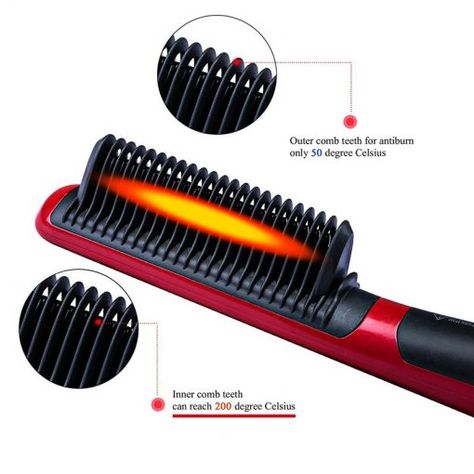 q9 Tymo Hair Straightener Brush, Tymo Hair, Beard Brush Men, Beard Straightener, Hair Straightener Comb, Hot Comb, Hair Straightener Brush, Professional Hair Straightener, Beard Straightening