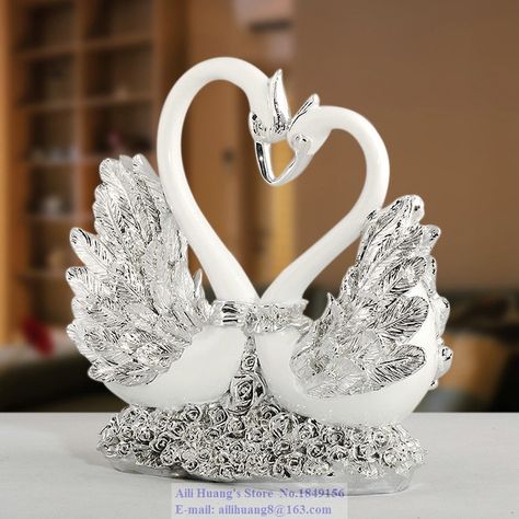 Swan Wedding, Thoughtful Wedding Gifts, Living Room Tv Cabinet, Swan Figurine, Elegant Home Decor, Swans, Room Types, Beautiful Decor, Collectible Figurines