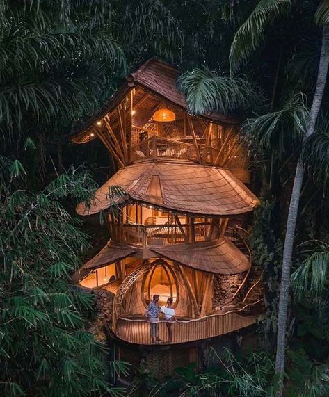 Tree House Jungle, Themed Airbnb, Home Jungle, House In The Forest, Beautiful Tree Houses, Kids Yard, Jungle House, Tree House Diy, Cool Tree Houses