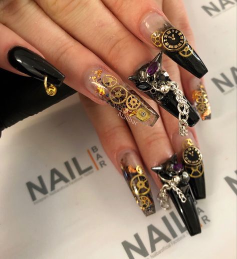 Steam Punk Nail Art, Steam Punk Nails, Steampunk Nails Designs, Steampunk Nails, Compass Art, Punk Nails, Steampunk Style, Nail Inspiration, Steam Punk