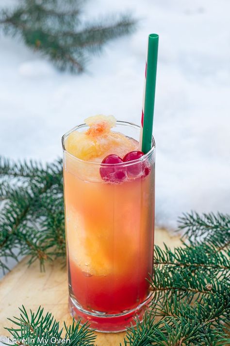 Mix it up this winter with this easy, fruity vodka slush mixed with bubbles of your choice! Top it off with a cherry and you've got yourself a fantastic holiday cocktail! Holiday Slush Recipes, Christmas Slush Recipes, Christmas Slush, Cocktail Non Alcoholic, Recipe With Pineapple Juice, Vodka Slush Recipe, Alcoholic Slush Recipes, Alcoholic Slush, Newfoundland Christmas