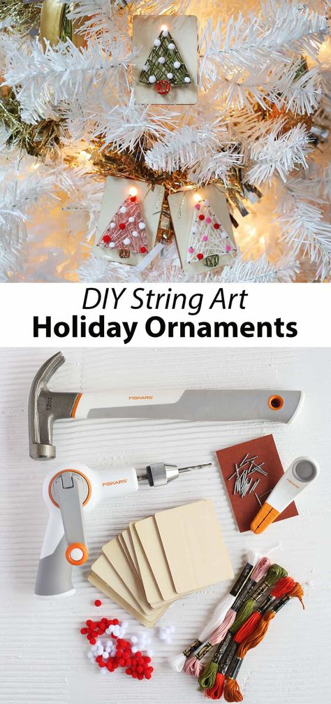 DIY String Art Ornaments - A Beautiful Mess String Art Ornaments, Nye Ideas, Diy String Art, Art Ornaments, Diy Light, Diy Valentines Decorations, String Art Diy, A Beautiful Mess, Beautiful Mess