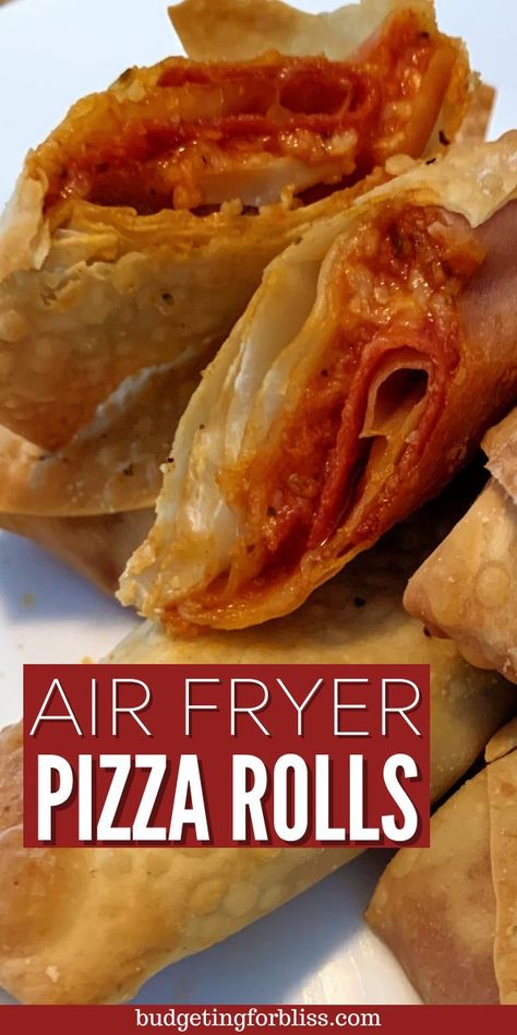 Air Fryer Pepperoni, Air Fryer Pizza Rolls, Pizza Egg Rolls, Quick Appetizer Recipes, Pizza Craving, Grilled Dinner Recipes, Late Night Pizza, Air Fryer Pizza, Quick Appetizer