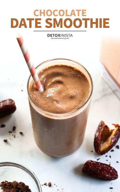 Chocolate Oatmeal Smoothie, Chocolate Collagen Smoothie, Date Protein Smoothie, Chocolate Date Smoothie, Dark Chocolate Smoothie, Chocolate Protein Smoothie Recipes, Gaps Desserts, Cocoa Smoothie, Date Smoothie Recipes