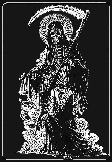 La Santa Muerte Wallpaper, Santa Muerte Prayer, Grim Reaper Tattoo, Skull Statue, Grim Reaper Art, Chicano Style Tattoo, Skeleton Hand Tattoo, Paisley Wallpaper, Cute Small Tattoos