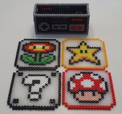 Perler Bead Mario, Nes Controller, Pixel Beads, 8bit Art, Fusion Beads, Hama Beads Design, Perler Crafts, Diy Perler Bead Crafts, Bead Sprite