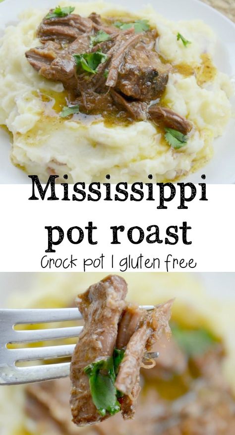 Crock Pot Healthy, Dinner Crock Pot, Mississippi Roast Recipe, Gluten Free Crock Pot Recipes, Mississippi Roast, Mississippi Pot Roast, Diner Recipes, Roast Recipe, Pot Roast Recipes