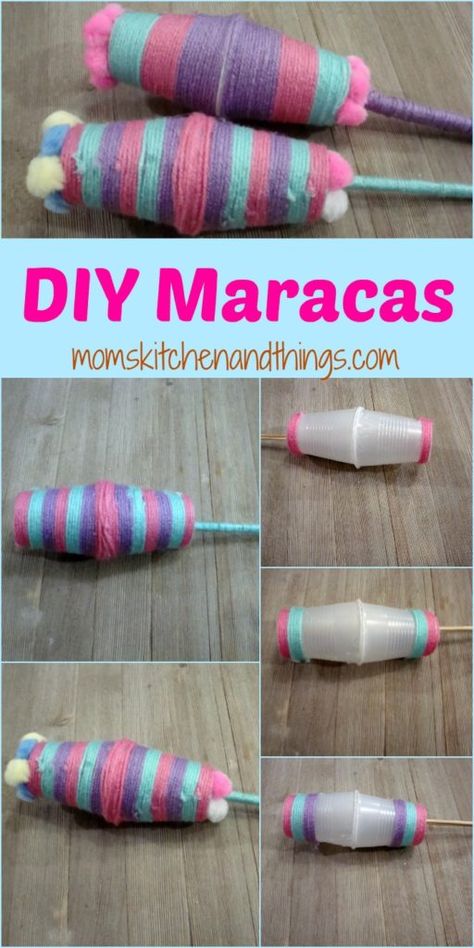 DIY Plastic Cup Maracas Diy Maracas For Kids, Maracas Craft For Kids, Paper Bag Maracas, Paper Mache Maracas, Make Your Own Maracas, Diy Maracas, Maracas Craft, Tin Foil Crafts, Finger Stretches