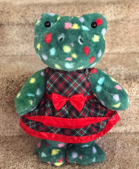 Christmas Build A Bear, Build A Bear Frog, Build A Bear, Frogs, Stuffed Animals, Vision Board, Novelty Christmas, Christmas Ornaments, Holiday Decor