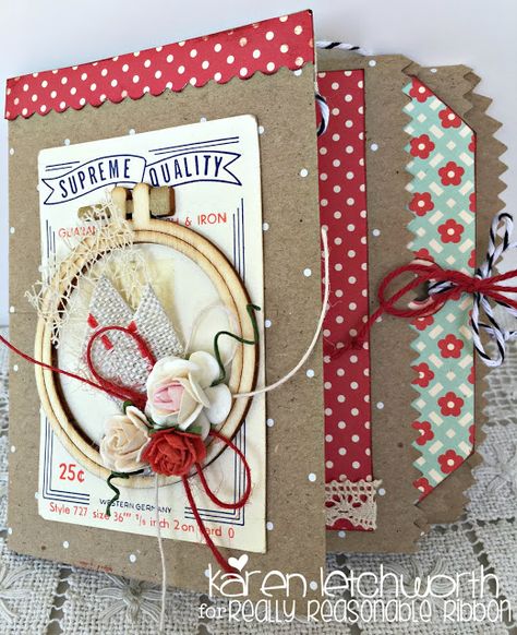 Really Reasonable Ribbon Blog: Paper Bag Mini Album Paperbag Scrapbook Ideas, Paper Bag Mini Albums, Paper Bag Junk Journal Tutorial, Paper Bag Junk Journal, Kraft Paper Art, Scrapbook Recipe, Scrapbook Recipe Book, Paper Bag Books, Mini Scrapbooks