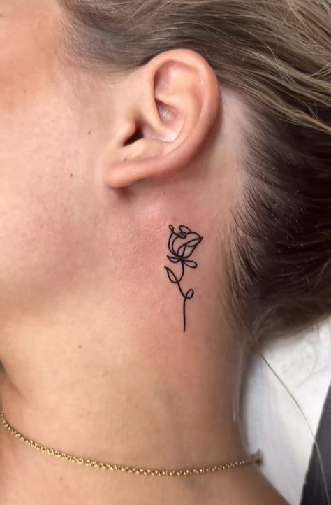 Tattoo Behind Ear, Behind Ear Tattoos, Neck Tattoos Women, Skeleton Hand Tattoo, Delicate Tattoo, Classy Tattoos, Diy Tattoo, Hot Tattoos, Name Tattoos