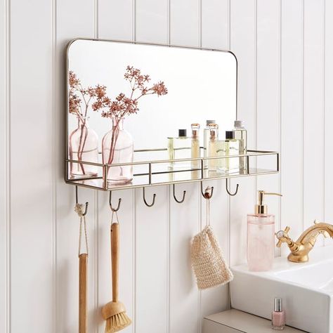 Heart and Soul Rectangle Wall Mirror with Hooks | Dunelm Wall Mirror With Hooks, Succulents In Glass, Industrial Bohemian, House Mold, Industrial Boho, Rectangle Wall Mirror, Parts Of The Heart, Mirror With Hooks, How To Do Makeup