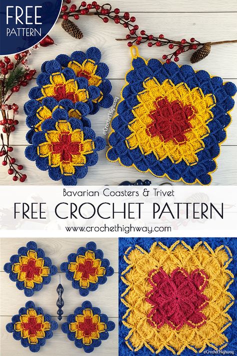 The Bavarian stitch uses a combination of basic crochet stitches to create an outstanding effect similar to mosaic tiles. This pattern might look complicated at first but trust me, after you complete rounds 1-4, you’ll understand how it works – we add an increase every other round in between the corners, just like a regular square! In this tutorial, I included step-by-step pictures for each round to help you better visualize the stitches. Crochet Blanket Free, Crochet Square Blanket, Crochet Patterns Free Beginner, Basic Crochet, Granny Square Blanket, Basic Crochet Stitches, Crochet Square, Crochet Patterns For Beginners, Yarn Crafts