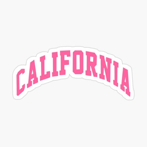 California Logo Design, California Stickers, Phone Collage, Usa Stickers, California Logo, Yoda Wallpaper, Redbubble Stickers, College Logo, Pink Letter