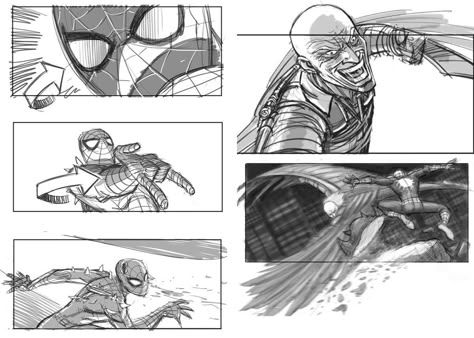 Spiderman - Storyboard Spiderman Storyboard, Film Storyboard, Comics Ideas, Storyboard Drawing, Life Study, Storyboard Illustration, Comic Reference, Best Superhero, Amazing Friends