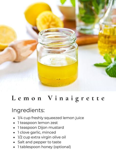 Tasty Cooking Lemon Vinaigrette Salad, 1500 Calorie Diet Meal Plans, Lemon Vinegarette, Salad Dressing Recipes Vinaigrette, Lemon Salad Dressings, Lemon Vinaigrette Dressing, Vinaigrette Dressing Recipe, Zesty Salad, Vinaigrette Salad