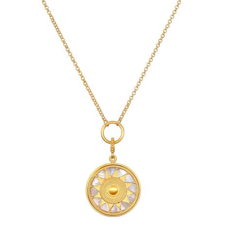 Gold Plate Necklace, Mandala Symbols, Mandala Pendant, Satya Jewelry, Peace Necklace, Mandala Necklace, Lotus Necklace, Spiritual Symbols, Plate Necklace